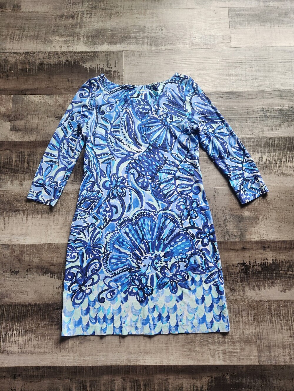 Lilly Pulitzer Hollee Dress Printed Cotton Small Iris Blue Zanzibar Zoo Cutout